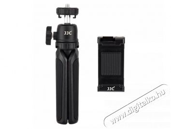 JJC TP-T1K mini állvány + smartphone adapter - fekete Mobil / Kommunikáció / Smart - Mobiltelefon kiegészítő / tok - Tartó / rögzítő / állvány