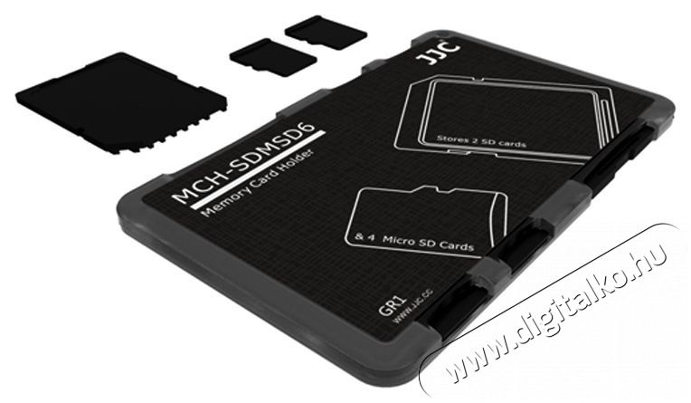 JJC MCH-SDMSD6GR 4db Micro SD + 2db SD kártya tartó Memória kártya / Pendrive - Memória kártya tartó tok - 376983