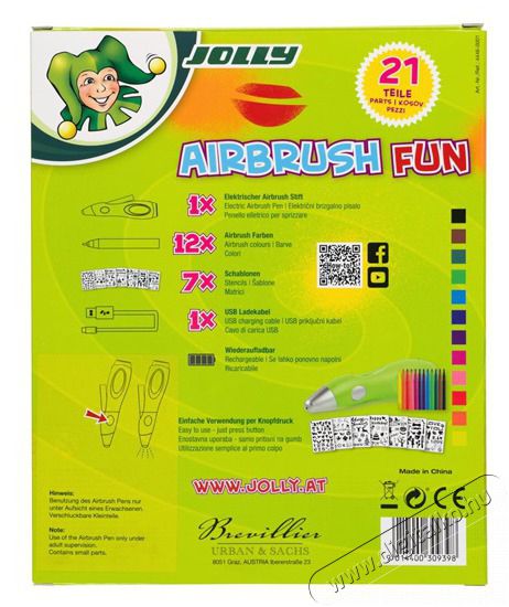 JOLLY Airbrush Fun 12 patronos airbrush k&eacute;szlet Iroda &eacute;s sz&aacute;m&iacute;t&aacute;stechnika - Egy&eacute;b sz&aacute;m&iacute;t&aacute;stechnikai term&eacute;k - 518055