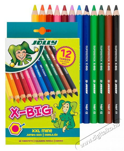 JOLLY X-Big extra vastag 12 darabos színesceruza készlet Háztartás / Otthon / Kültér - Játék / Sport - Kiegészítő - 518043
