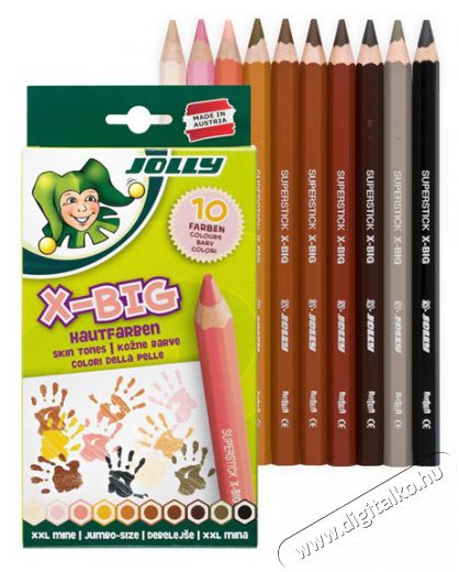 JOLLY X-Big Skin Tones extra vastag 10 darabos színesceruza készlet Háztartás / Otthon / Kültér - Játék / Sport - Kiegészítő - 518044