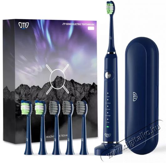 JTF P200 Blue, utazótok, 6 db pótfej Elektromos fogkefe Szépségápolás / Egészség - Száj / fog ápolás - Elektromos fogkefe - 525067