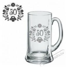 JTF Pintes söröskorsó 0,5 l 50 éves jubileum virágos motívum Háztartás / Otthon / Kültér - Egyéb háztartási termék - 525073