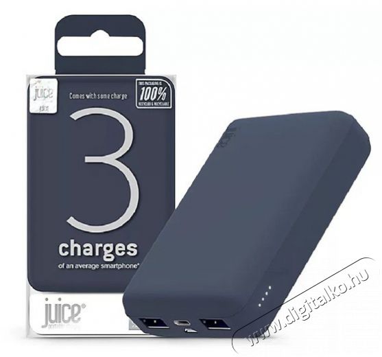 Juice JUI-PBANK-3-ECO-NVY ECO 3 10000mAh 15W tengerészkék power bank Mobil / Kommunikáció / Smart - Powerbank / Külső akkumulátor és töltő - 496868