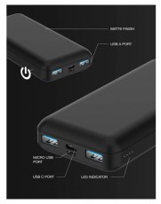 Juice JUI-PBANK-5-ECO-BLK ECO 5 15000mAh 15W fekete power bank Mobil / Kommunikáció / Smart - Powerbank / Külső akkumulátor és töltő - 496891