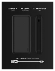 Juice JUI-PBANK-5-ECO-BLK ECO 5 15000mAh 15W fekete power bank Mobil / Kommunikáció / Smart - Powerbank / Külső akkumulátor és töltő - 496891