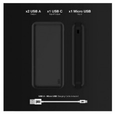 Juice JUI-PBANK-MAX-20000MA-ECO-BLK MAX 20000mAh 20W fekete power bank Mobil / Kommunikáció / Smart - Powerbank / Külső akkumulátor és töltő - 496849