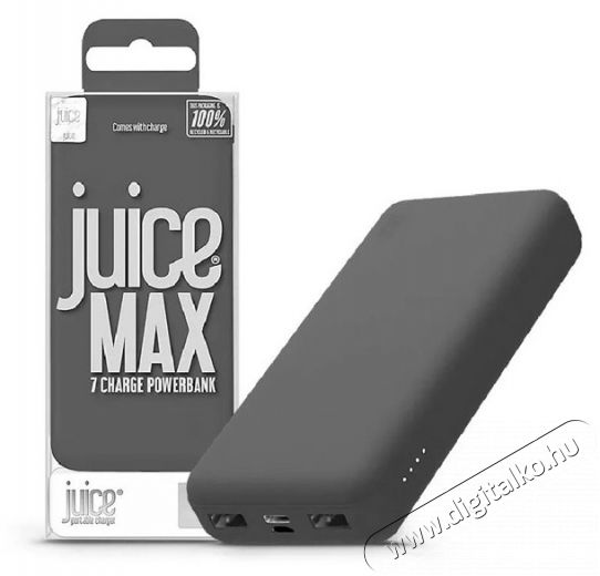 Juice JUI-PBANK-MAX-20000MA-ECO-GRY MAX 20000mAh 20W szürke powerbank Mobil / Kommunikáció / Smart - Powerbank / Külső akkumulátor és töltő - 496821