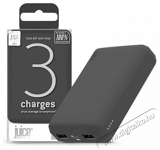 Juice JUI-PBANK-3-ECO-GRY ECO 3 10000mAh 15W szürke power bank Mobil / Kommunikáció / Smart - Powerbank / Külső akkumulátor és töltő - 496879