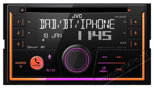 JVC KW-DB95BT 2DIN Bluetooth/USB/AUX autóhifi fejegység Autóhifi / Autó felszerelés - Autós / autóhifi kiegészítő - Egyéb autós kiegészítő - 513322