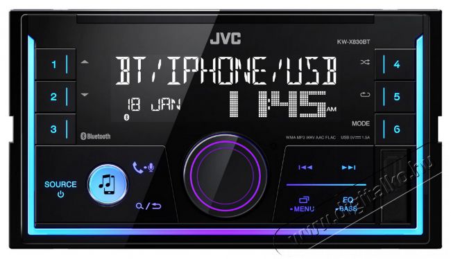 JVC KW-X830BT 2 DIN Bluetoothos mechanika nélküli autós rádió Autóhifi / Autó felszerelés - Autórádió fejegység - Autórádió fejegység - 370910