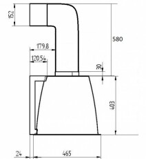 Kdesign K114-W Titanium fali párelszívó Konyhai termékek - Páraelszívó - Kürtős - 356433