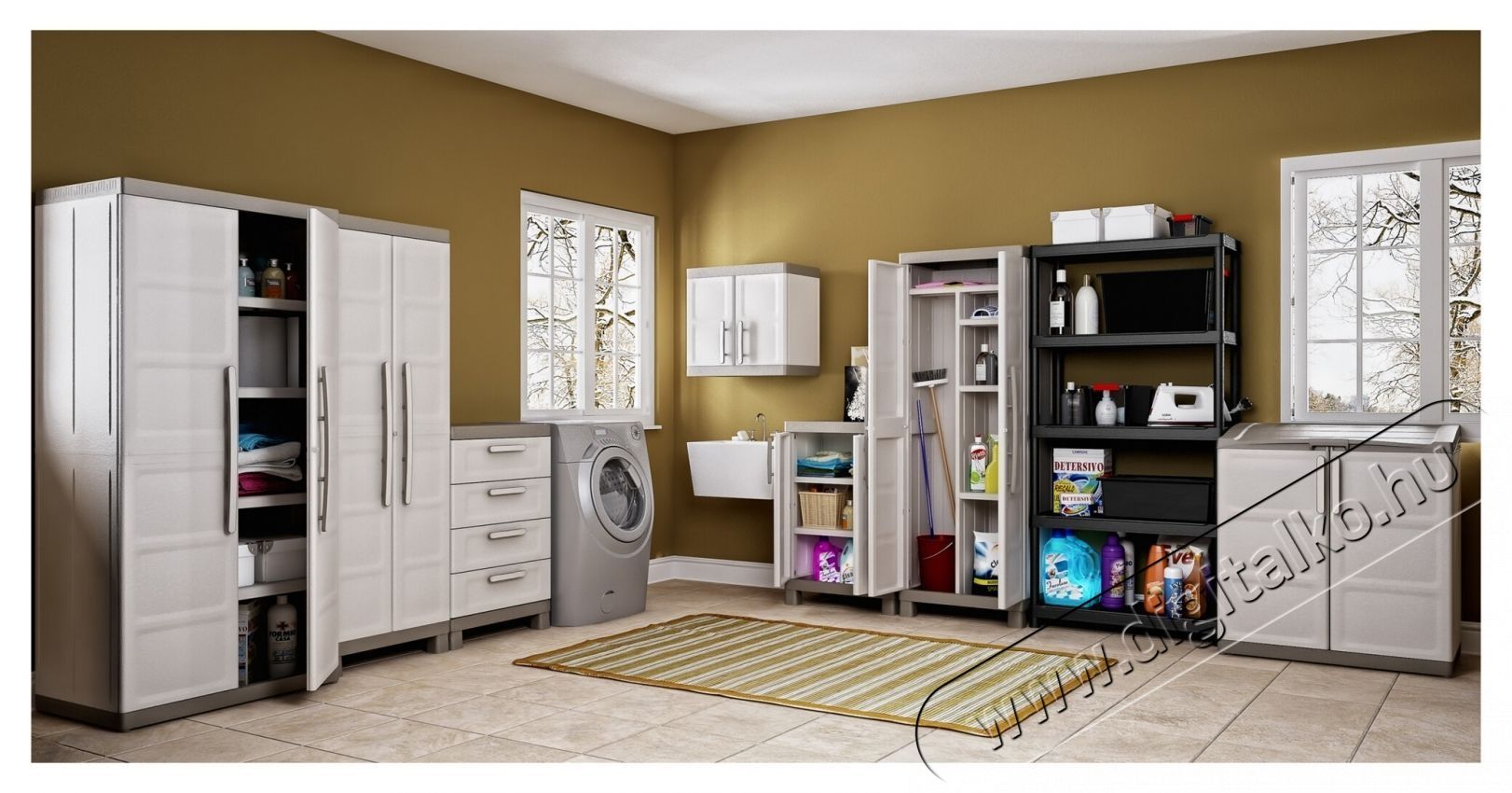 Keter Excellence Tall 241046 4 polcos szekr&eacute;ny, 15 kg/polc H&aacute;ztart&aacute;s / Otthon / K&uuml;lt&eacute;r - Egy&eacute;b h&aacute;ztart&aacute;si term&eacute;k - 535387