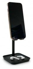 KIKKERLAND US216-BK fekete asztali telefontartó állvány Mobil / Kommunikáció / Smart - Mobiltelefon kiegészítő / tok - Tartó / rögzítő / állvány - 414944