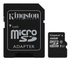 Kingston 16GB Class 10 UHS-I (SDCS/16GB) micro SD memória kártya Memória kártya / Pendrive - MicroSD / MicroSDHC kártya - 334406