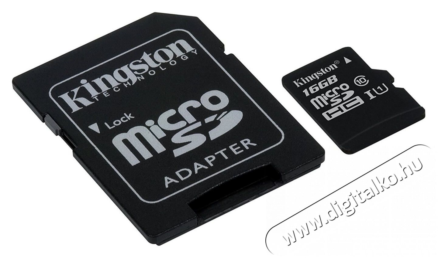 Kingston 16GB Class 10 UHS-I (SDCS/16GB) micro SD memória kártya Memória kártya / Pendrive - MicroSD / MicroSDHC kártya - 334406
