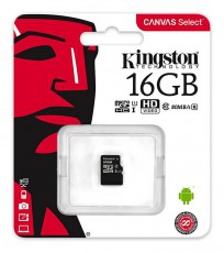 Kingston Canvas Select 80R 16GB Class 10 UHS-I micro SD (SDCS/16GBSP) memória kártya Memória kártya / Pendrive - MicroSD / MicroSDHC kártya - 334407