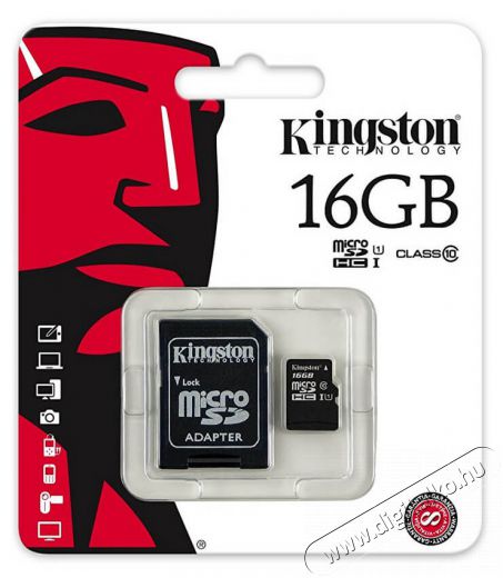 Kingston 16GB SD micro (SDHC Class 10 UHS-I)Industrial Temp Card (SDCIT/16GB) memória kártya adapter Memória kártya / Pendrive - MicroSD / MicroSDHC kártya - 332605