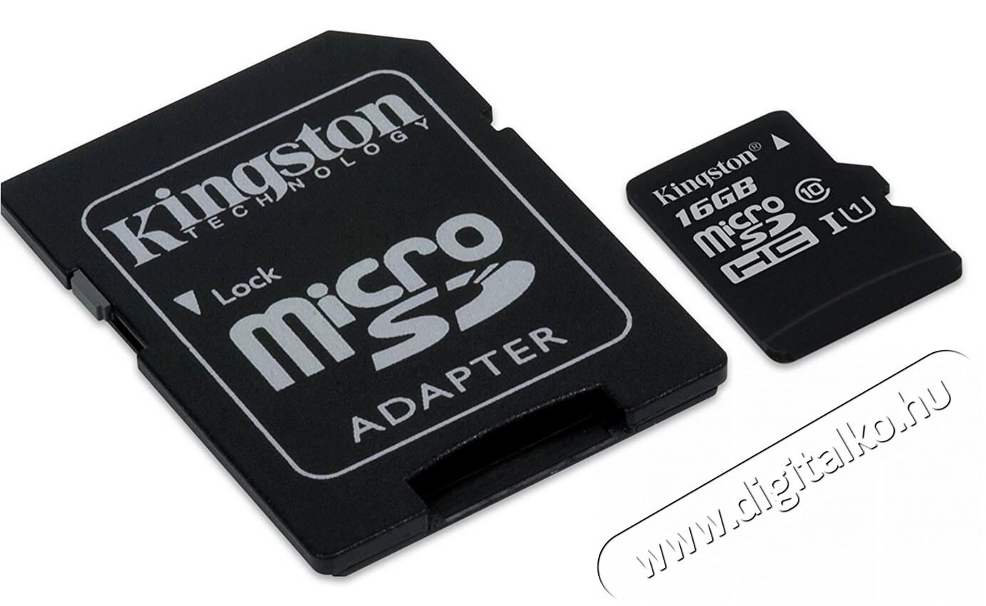 Kingston 16GB SD micro (SDHC Class 10 UHS-I)Industrial Temp Card (SDCIT/16GB) memória kártya adapter Memória kártya / Pendrive - MicroSD / MicroSDHC kártya - 332605