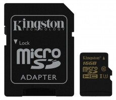 Kingston 16GB SD (microSDHC Class U3 UHS-I) (SDCG/16GB) memória kártya adapterrel Memória kártya / Pendrive - MicroSD / MicroSDHC kártya - 314293