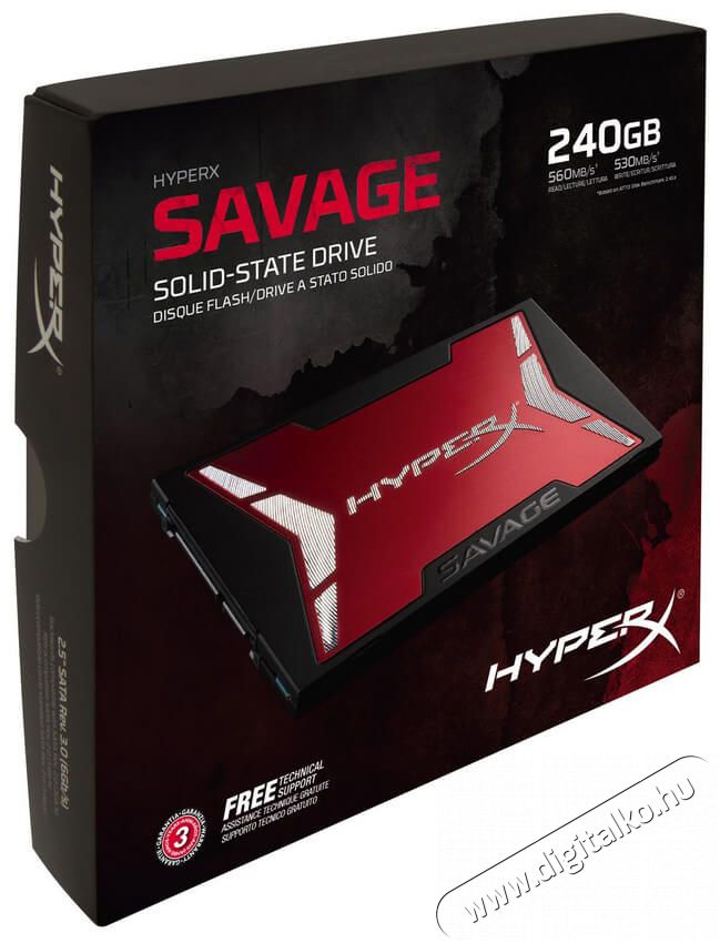 Kingston HyperX Savage 240GB SATA3 2,5 7mm (SHSS37A/240G) SSD Egyéb - Nem forgalmazzuk ! - 311988