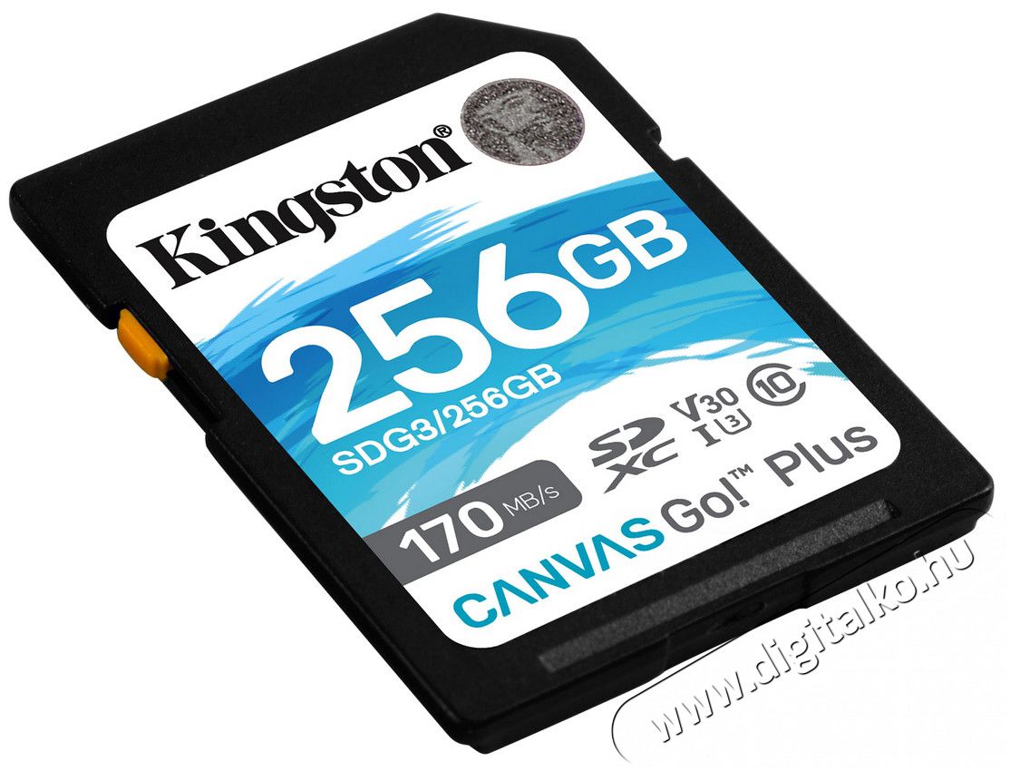 Kingston 256GB SD Canvas Go Plus (SDXC Class 10 UHS-I U3) (SDG3/256GB) memória kártya Memória kártya / Pendrive - MicroSD / MicroSDHC kártya - 367838