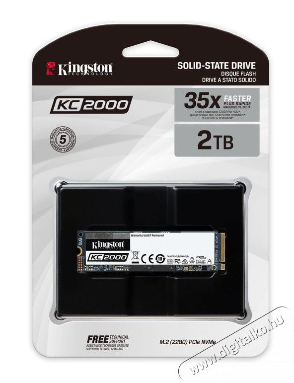 Kingston 2TB M.2 NVMe 2280 KC2000 (SKC2000M8/2000G) SSD Egyéb - Nem forgalmazzuk ! - 350961