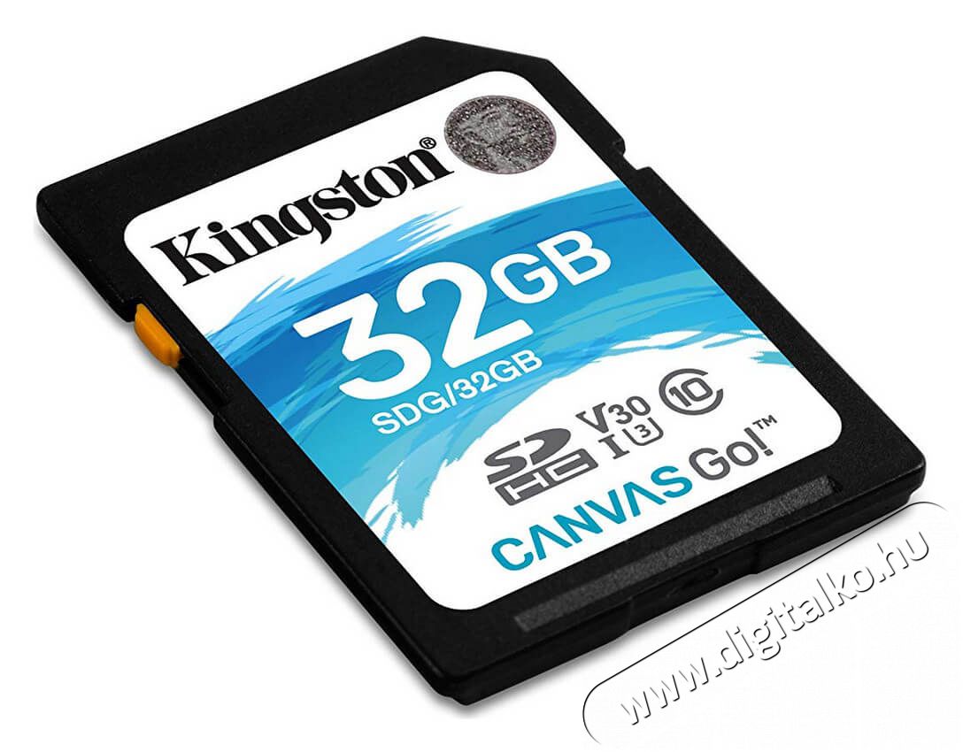 Kingston Canvas Go 32GB Class 10 UHS-I U3 SD (SDG/32GB) memória kártya Memória kártya / Pendrive - SD / SDHC / SDXC kártya - 336589