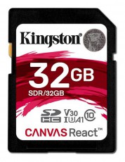 Kingston 32GB Class 10 UHS-I U3 SD (SDR/32GB) memória kártya Memória kártya / Pendrive - SD / SDHC / SDXC kártya - 337384