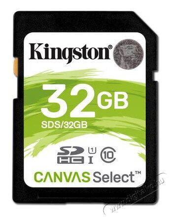 Kingston 32GB SD Canvas Select 80R (SDHC Class 10 UHS-I) (SDS/32GB) memória kártya Memória kártya / Pendrive - SD / SDHC / SDXC kártya - 334409