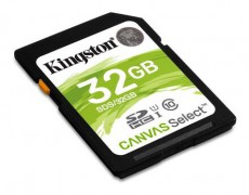 Kingston 32GB SD Canvas Select 80R (SDHC Class 10 UHS-I) (SDS/32GB) memória kártya Memória kártya / Pendrive - SD / SDHC / SDXC kártya - 334409
