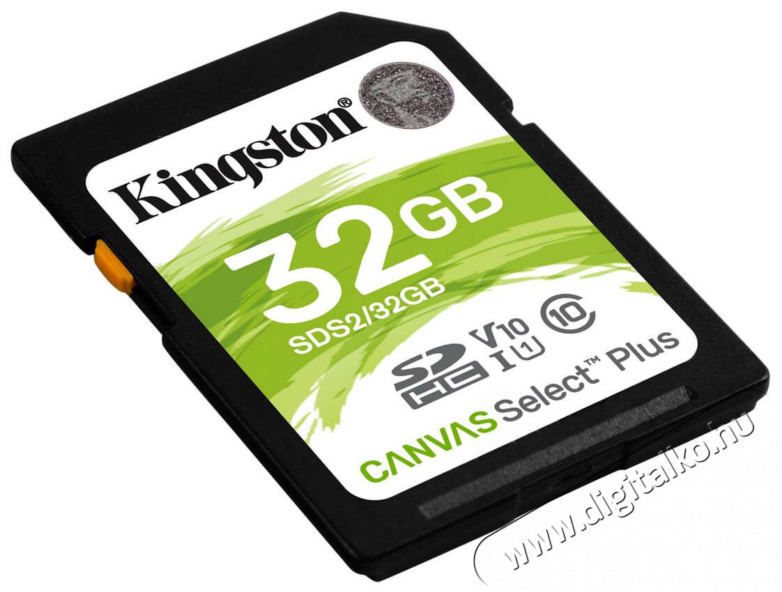 Kingston 32GB SD Canvas Select Plus (SDHC Class 10 UHS-I U1) (SDS2/32GB) memória kártya Memória kártya / Pendrive - MicroSD / MicroSDHC kártya - 367774