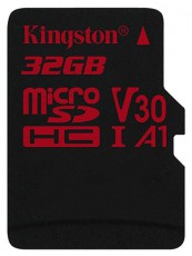 Kingston 32GB SD micro Canvas React (SDHC Class 10 UHS-I U3) (SDCR/32GBSP) memória kártya Memória kártya / Pendrive - MicroSD / MicroSDHC kártya - 337386