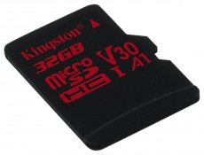 Kingston 32GB SD micro Canvas React (SDHC Class 10 UHS-I U3) (SDCR/32GBSP) memória kártya Memória kártya / Pendrive - MicroSD / MicroSDHC kártya - 337386
