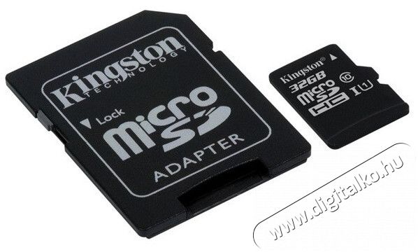 Kingston 32GB SD micro Canvas Select 80R (SDHC Class 10 UHS-I) (SDCS/32GB) memória kártya adapterre Memória kártya / Pendrive - MicroSD / MicroSDHC kártya - 334410