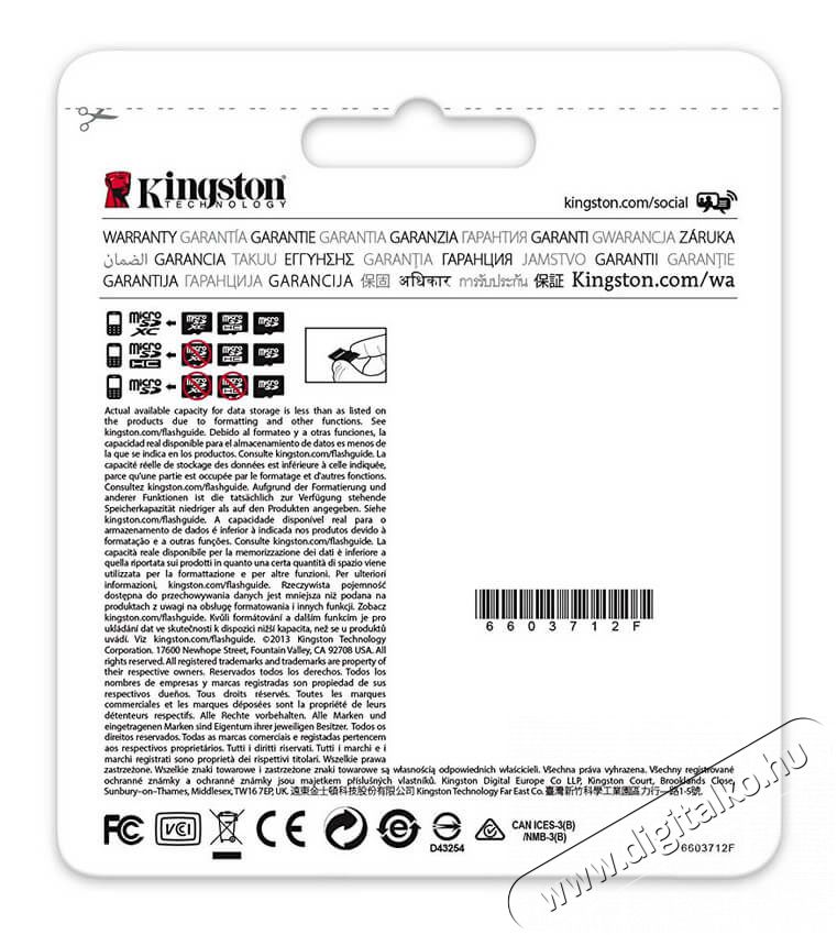 Kingston 32GB Class micro SD (SDC4/32GBSP) memória kártya Memória kártya / Pendrive - MicroSD / MicroSDHC kártya - 312008