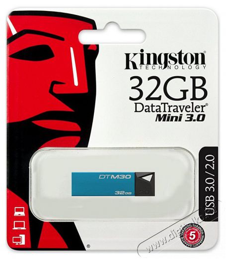 Kingston 32GB USB3.0 (DTM30/32GB) pendrive - kék Memória kártya / Pendrive - Pendrive - 326590
