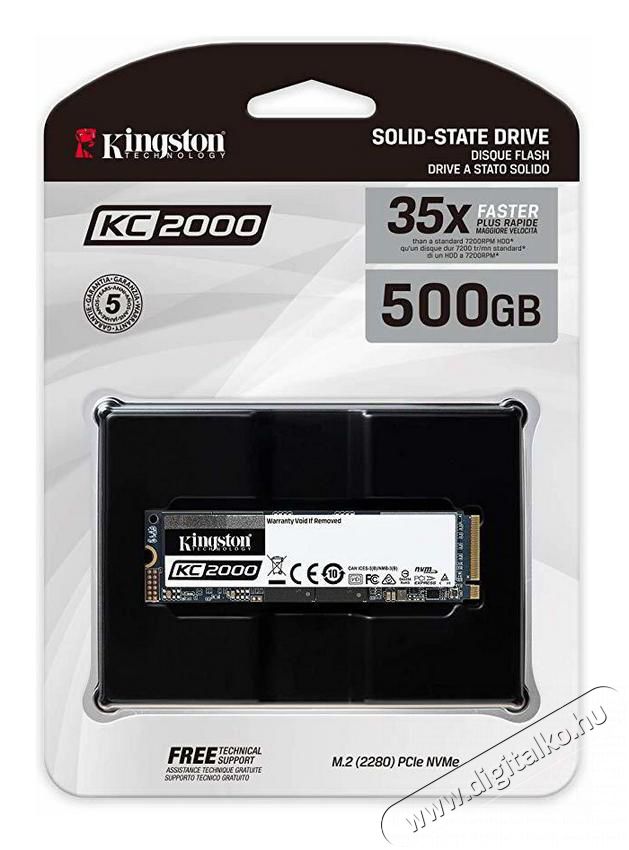 Kingston 500GB M.2 NVMe 2280 KC2000 (SKC2000M8/500G) SSD Egyéb - Nem forgalmazzuk ! - 350971