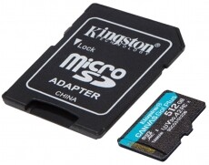 Kingston 512GB SD micro Canvas Go! Plus (SDXC Class 10 UHS-I U3) (SDCG3/512GB) memória kártya + adapterrel Memória kártya / Pendrive - MicroSD / MicroSDHC kártya - 367820