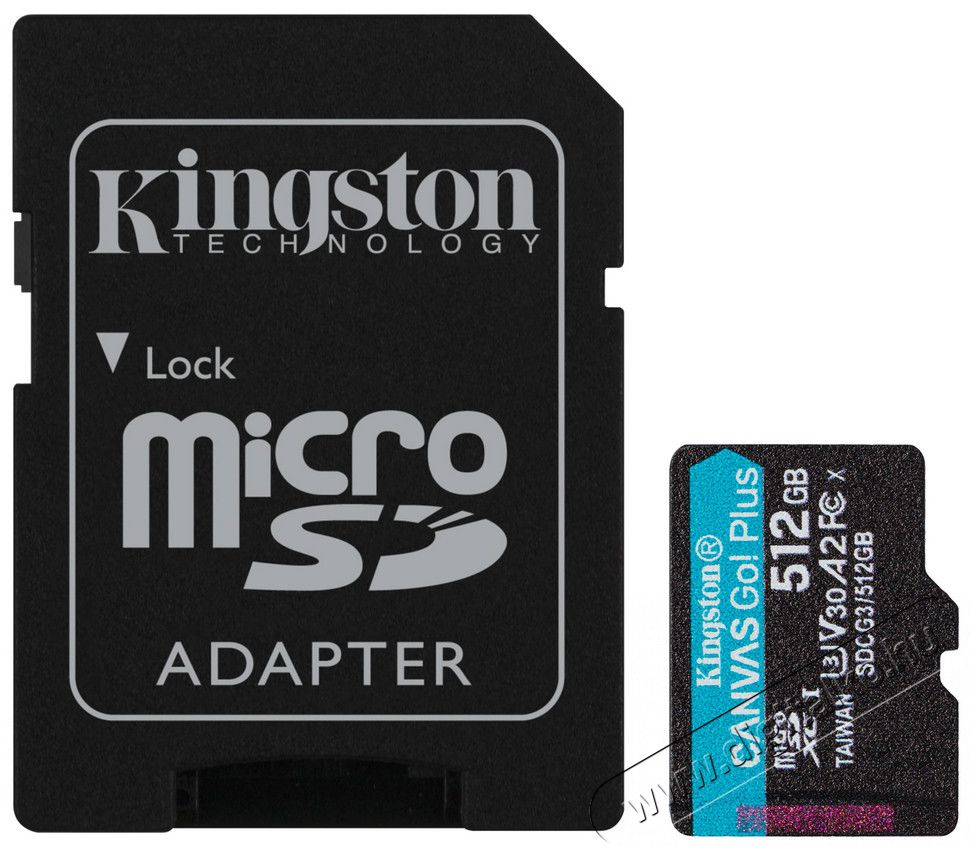 Kingston 512GB SD micro Canvas Go! Plus (SDXC Class 10 UHS-I U3) (SDCG3/512GB) memória kártya + adapterrel Memória kártya / Pendrive - MicroSD / MicroSDHC kártya - 367820