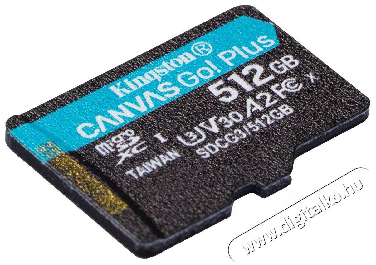 Kingston 512GB SD micro Canvas Go! Plus (SDXC Class 10 UHS-I U3) (SDCG3/512GBSP) memória kártya Memória kártya / Pendrive - MicroSD / MicroSDHC kártya - 367821