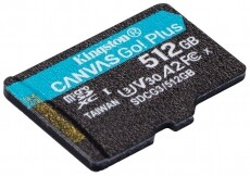Kingston 512GB SD micro Canvas Go! Plus (SDXC Class 10 UHS-I U3) (SDCG3/512GBSP) memória kártya Memória kártya / Pendrive - MicroSD / MicroSDHC kártya - 367821