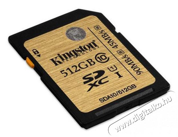 Kingston 512GB SD (SDXC Class 10 UHS-I) (SDA10/512GB) memória kártya Memória kártya / Pendrive - SD / SDHC / SDXC kártya - 312039