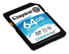 Kingston Canvas Go 64GB Class 10 UHS-I U3 SD (SDG/64GB) memória kártya Memória kártya / Pendrive - SD / SDHC / SDXC kártya - 336593