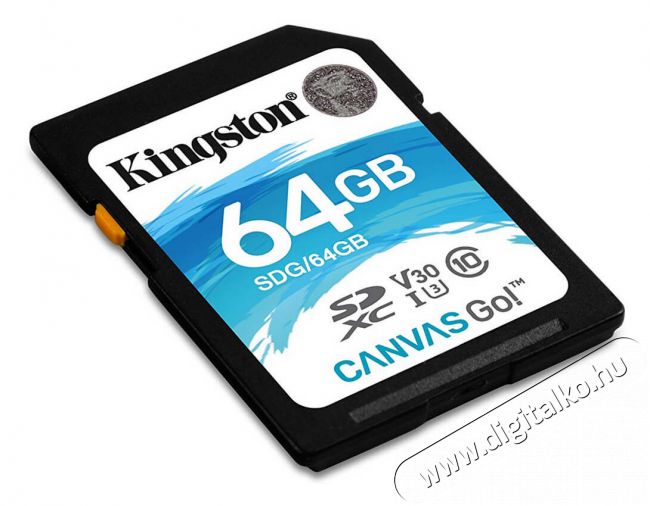 Kingston Canvas Go 64GB Class 10 UHS-I U3 SD (SDG/64GB) memória kártya Memória kártya / Pendrive - SD / SDHC / SDXC kártya - 336593