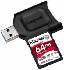 Kingston 64GB SD Canvas React Plus (SDXC Class 10 UHS-II U3) (MLPR2/64GB) memória kártya + olvasó Memória kártya / Pendrive - SD / SDHC / SDXC kártya - 367822