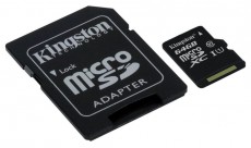 Kingston 64GB SD micro Canvas Select 80R (SDXC Class 10 UHS-I) (SDCS/64GB) memória kártya adapterrel Memória kártya / Pendrive - MicroSD / MicroSDHC kártya - 334413