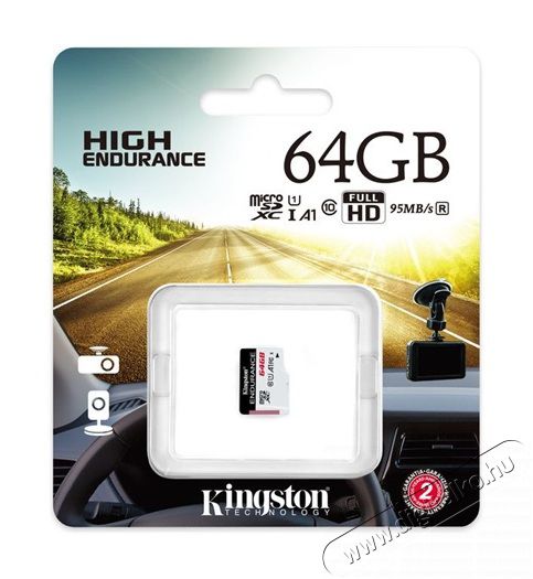 Kingston 64GB SD micro Endurance (SDXC Class 10) (SDCE/64GB) memória kártya Memória kártya / Pendrive - MicroSD / MicroSDHC kártya - 350973