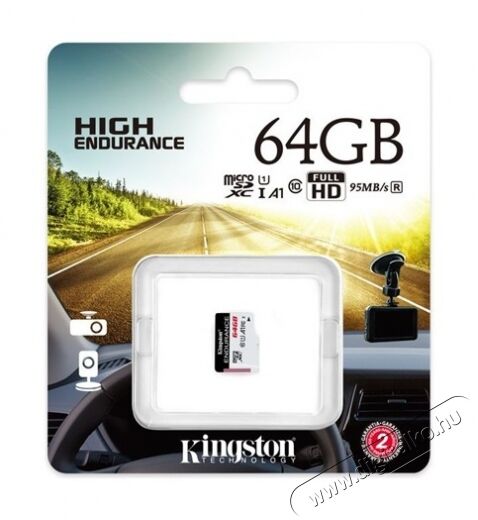 Kingston 64GB SD micro Endurance (SDXC Class 10) (SDCE/64GB) memória kártya Memória kártya / Pendrive - MicroSD / MicroSDHC kártya - 350973