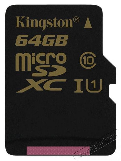 Kingston 64GB SD micro (SDXC Class 10 UHS-I) (SDCA10/64GBSP) memória kártya Memória kártya / Pendrive - SD / SDHC / SDXC kártya - 312051